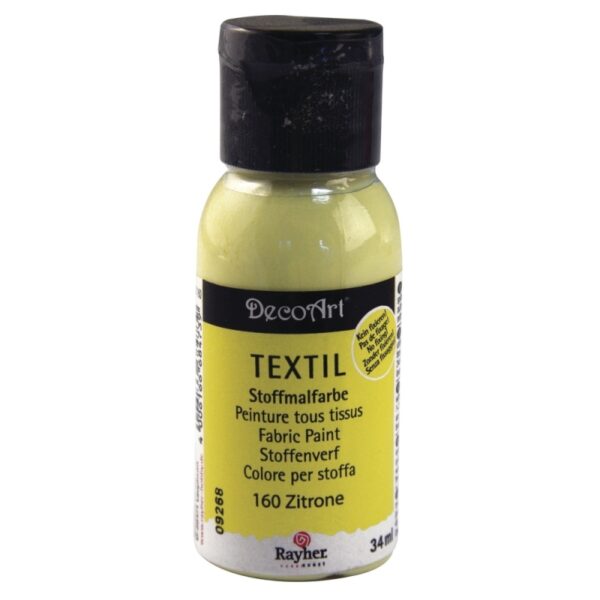 Gele stoffenverf 34 ml DecoArt