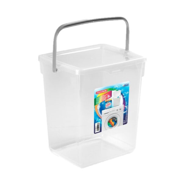 2x stuks afvalbakken/opslagboxen/emmers kunststof met deksel transparant 5 liter 20 x 17 x 23 cm -